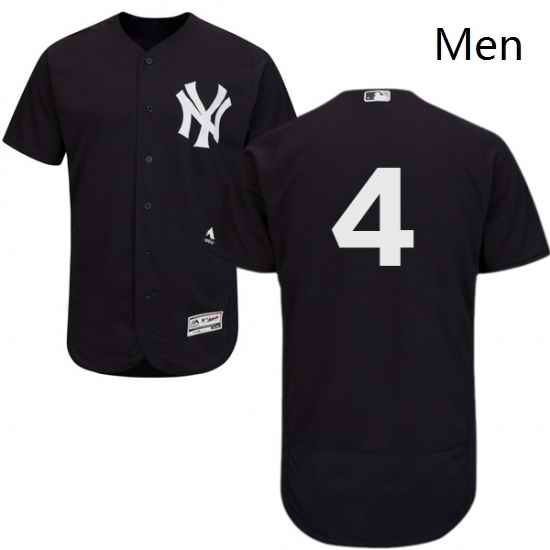 Mens Majestic New York Yankees 4 Lou Gehrig Navy Blue Alternate Flex Base Authentic Collection MLB Jersey